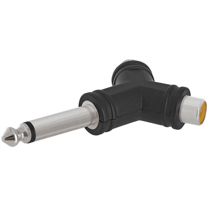 ACCL 6.35mm Mono Plug to 2xRCA Jack Adapter - Triangular