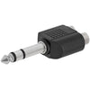 ACCL 6.35mm Stereo Plug to 2xRCA Jack Adapter - Straight
