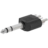 ACCL 6.35mm Stereo Plug to 2xRCA Plug Adapter - Straight