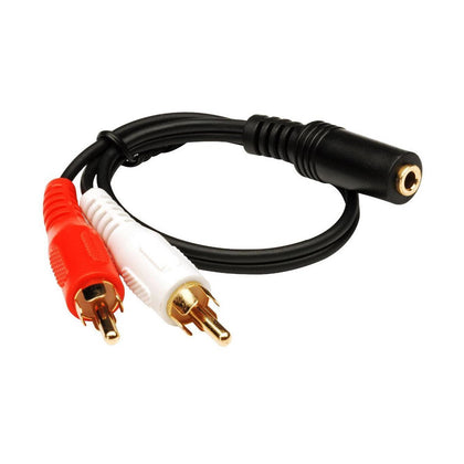 ACCL 6 Inch 3.5mm Stereo Male to 2 RCA Male Cable, Gold-Plated (Red & White)