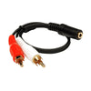 ACCL 6 Inch 3.5mm Stereo Male to 2 RCA Male Cable, Gold-Plated (Red & White)