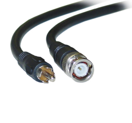 ACCL 12ft RG59U Coaxial BNC Male to RCA Male Composite Video Cable, Black, 64% Braid, 75 Ohm