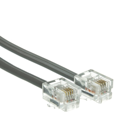 ACCL 2ft RJ11 6P/4C Straight Telephone Cord (Data), Modular Plug, Silver Satin