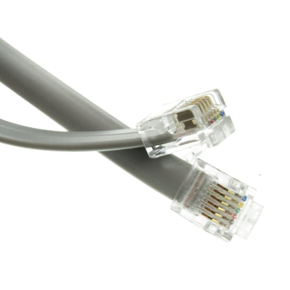 ACCL 14ft RJ12 6P/6C Straight Telephone Cord (Data), Silver Satin