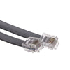 ACCL 14ft RJ12 (6P/6C) Male to Male Telephone Flat Cable (Voice), Reverse, Silver Satin