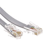 ACCL 7ft RJ45 (8P/8C) Male to Male Telephone Flat Cable (Data), Reverse, Silver Satin