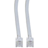 ACCL 15ft RJ11 (6P/4C) Male to Male Telephone Flat Cable (Voice), Reverse, White Satin, White