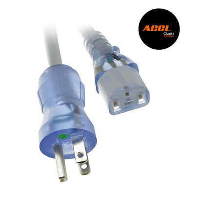 ACCL 6 Feet Nema 5-15 to C13, Hospital Grade (Green Dot) 18 AWG Power Cord, SJT, UL listed, 10 Amp/ 125 Volt For Medical/Home/Office