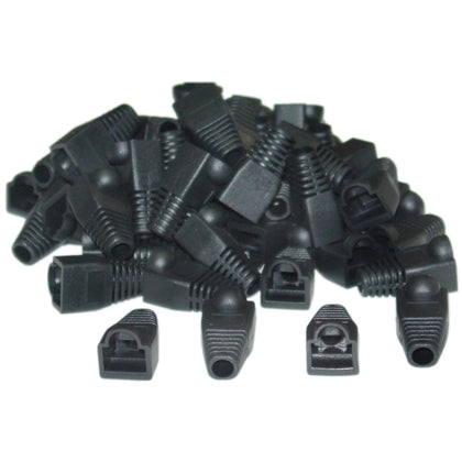 ACCL RJ45 Strain Relief Boots for Cat5, Cat5e & Cat6 cable, [50 Pieces/Pack], Black