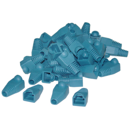ACCL RJ45 Strain Relief Boots for Cat5, Cat5e & Cat6 cable, [50 Pieces/Pack], Blue