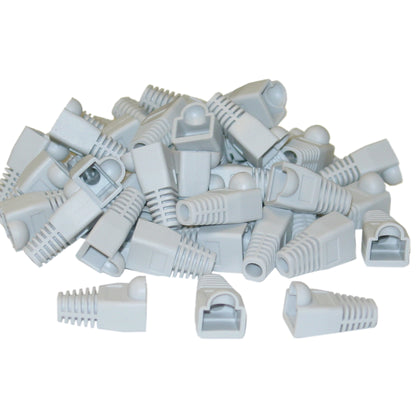 ACCL RJ45 Strain Relief Boots for Cat5, Cat5e & Cat6 cable, [50 Pieces/Pack], Gray