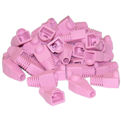 ACCL RJ45 Strain Relief Boots for Cat5, Cat5e & Cat6 cable, [50 Pieces/Pack], Pink