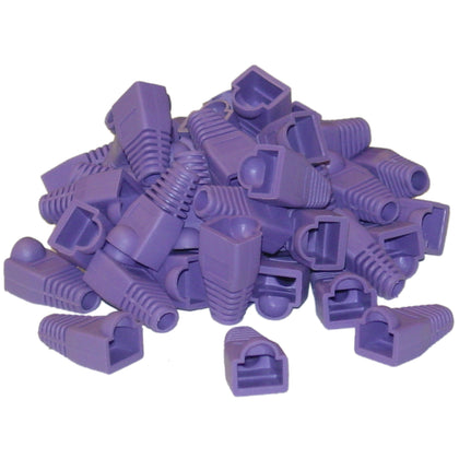 ACCL RJ45 Strain Relief Boots for Cat5, Cat5e & Cat6 cable, [50 Pieces/Pack], Purple