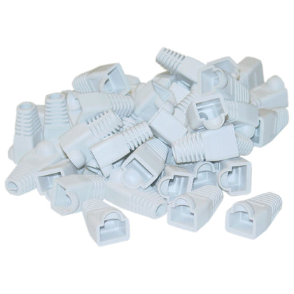 ACCL RJ45 Strain Relief Boots for Cat5, Cat5e & Cat6 cable, [50 Pieces/Pack], White