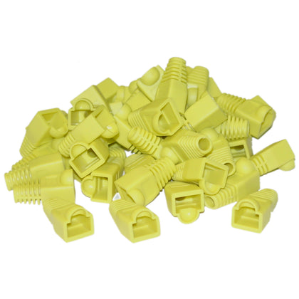 ACCL RJ45 Strain Relief Boots for Cat5, Cat5e & Cat6 cable, [50 Pieces/Pack], Yellow